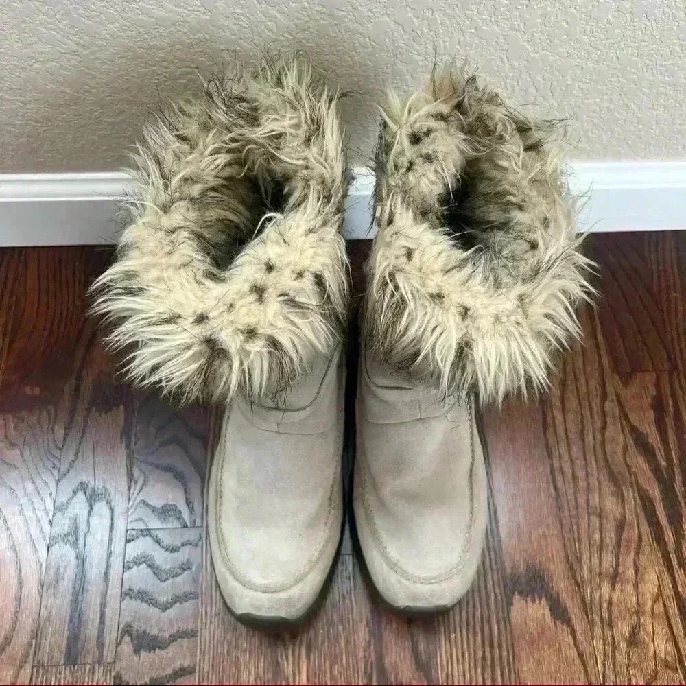 Sorel Northern Lite Tall Snow Boot Suede Faux Fur Tan NL1431-265 Zip Size 9